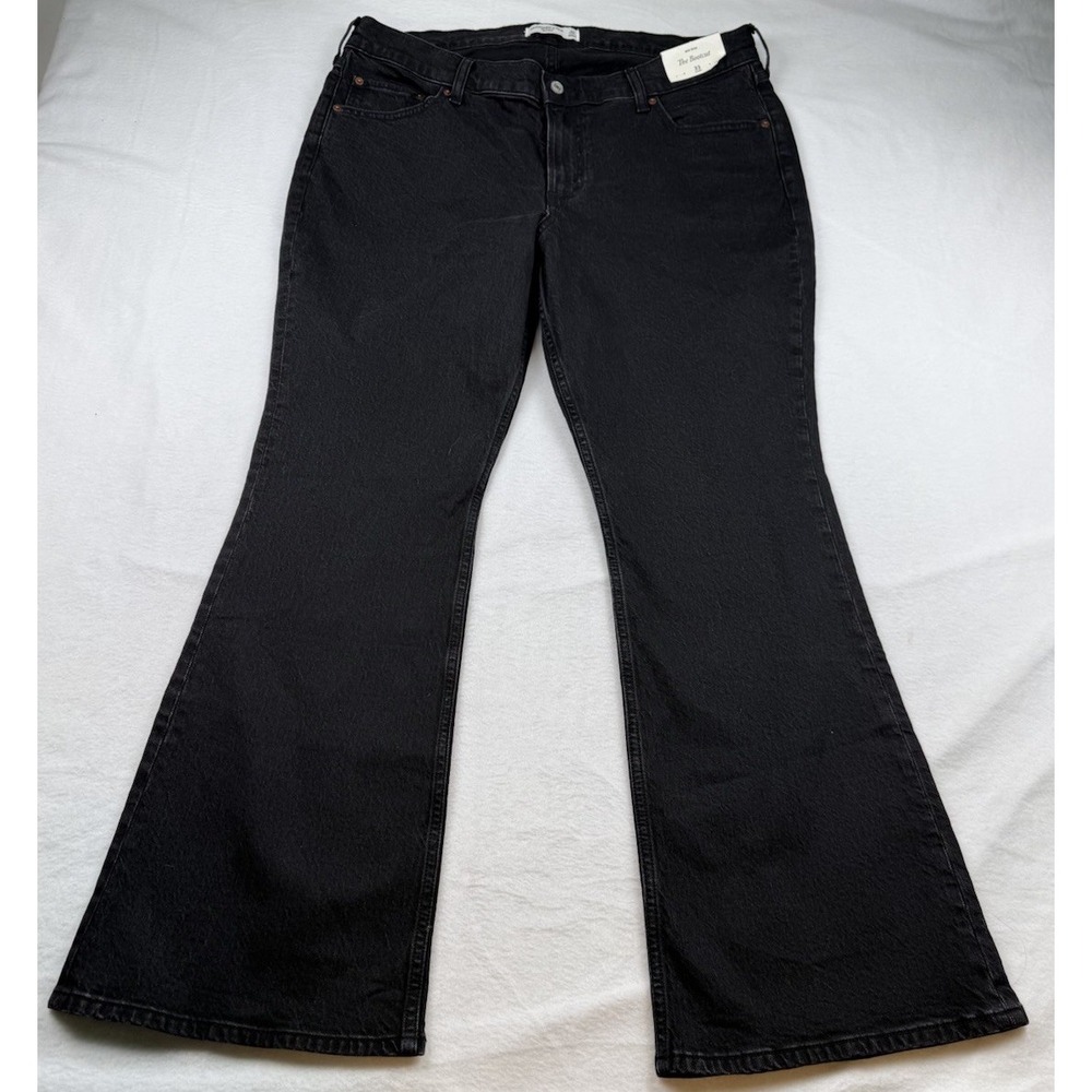 Abercrombie & Fitch Jeans Womens 33 Short Black The Boot Cut Mid Rise NWT NEW